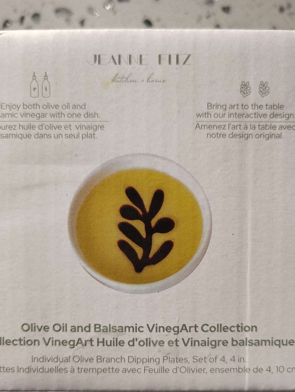 Jeanne Fitz Olive Oil & Balsamic VinegArt Dipping Plate - White - Picture 2 of 8